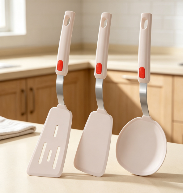 3 Piece Silicone Spatula Set: Heat Resistant, for Stir Frying