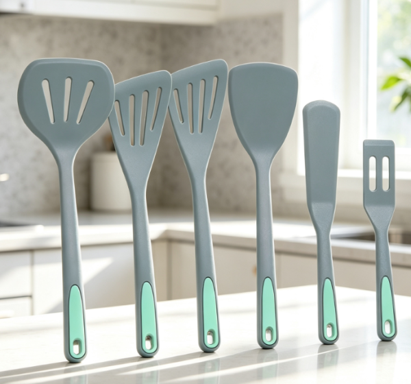 5 Piece Silicone Spatula Set: Heat Resistant, for Non Stick Cookware