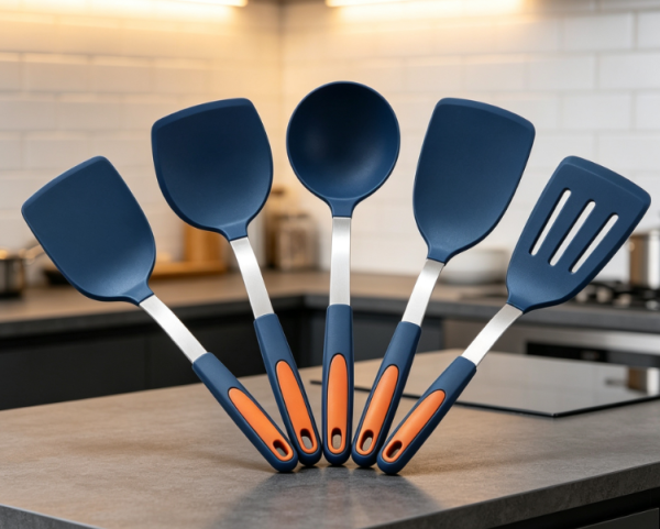 5 Piece Silicone Spatula Set: Heat Resistant Cooking Tools